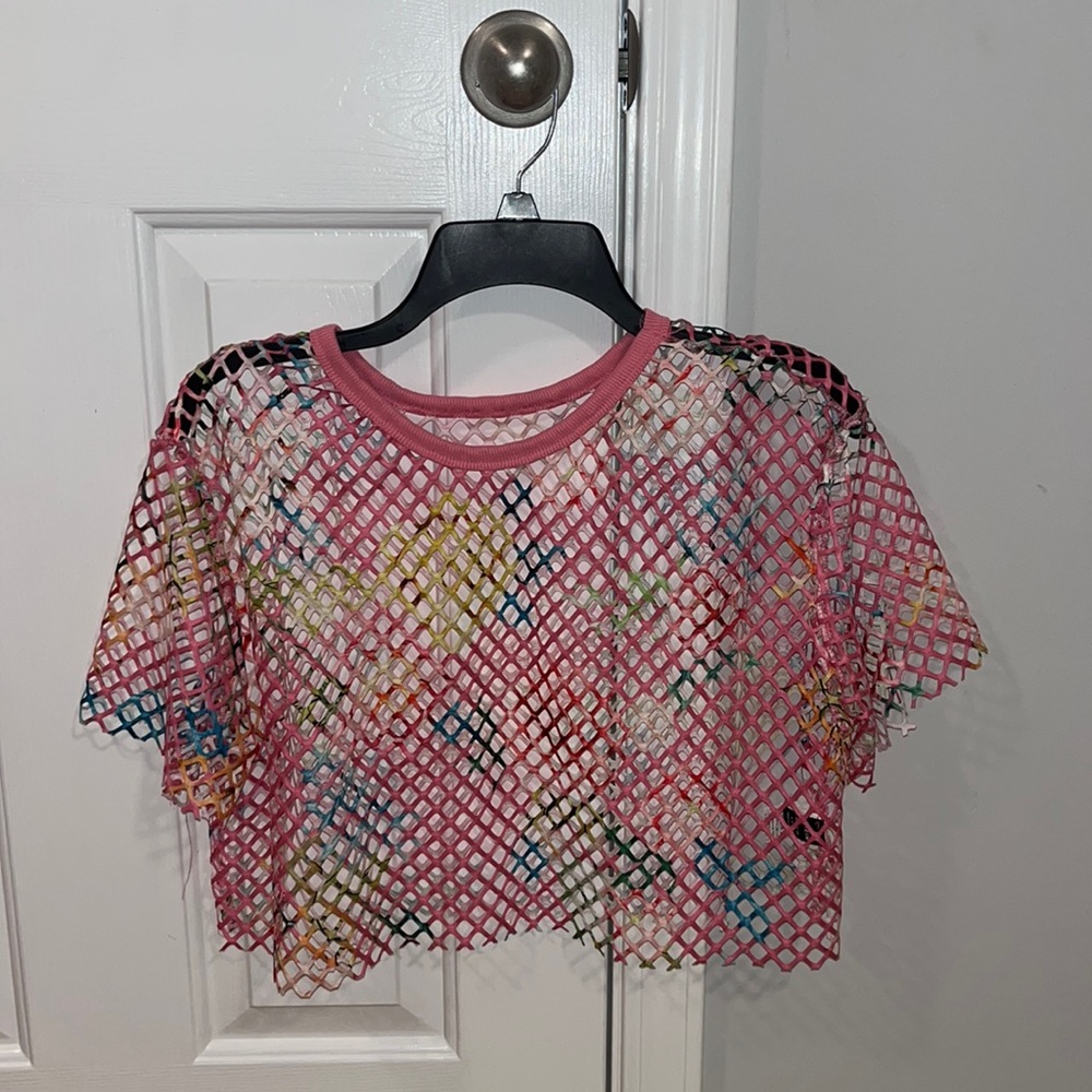 SHEIN Fishnet Crop Top